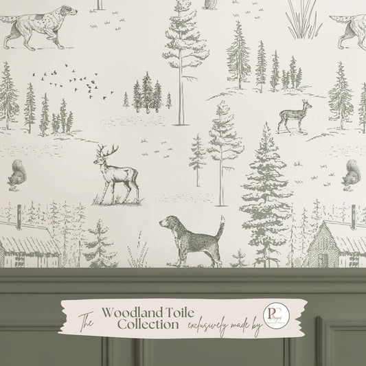 Dog Toile Wallpaper