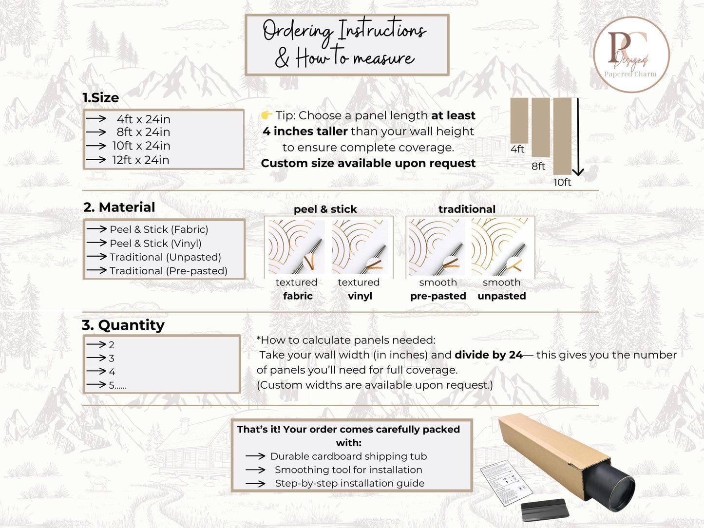 Rustic Woodland Toile Wallpaper