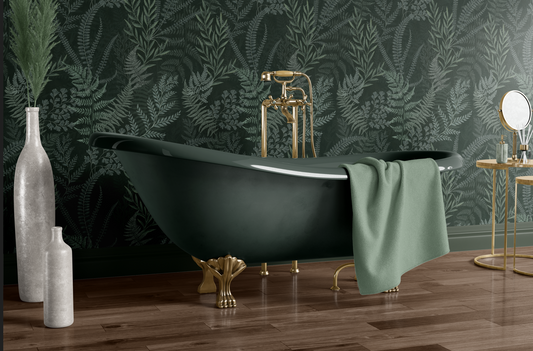 Deep Green Forest Fern Wallpaper | Moody Botanical Walls