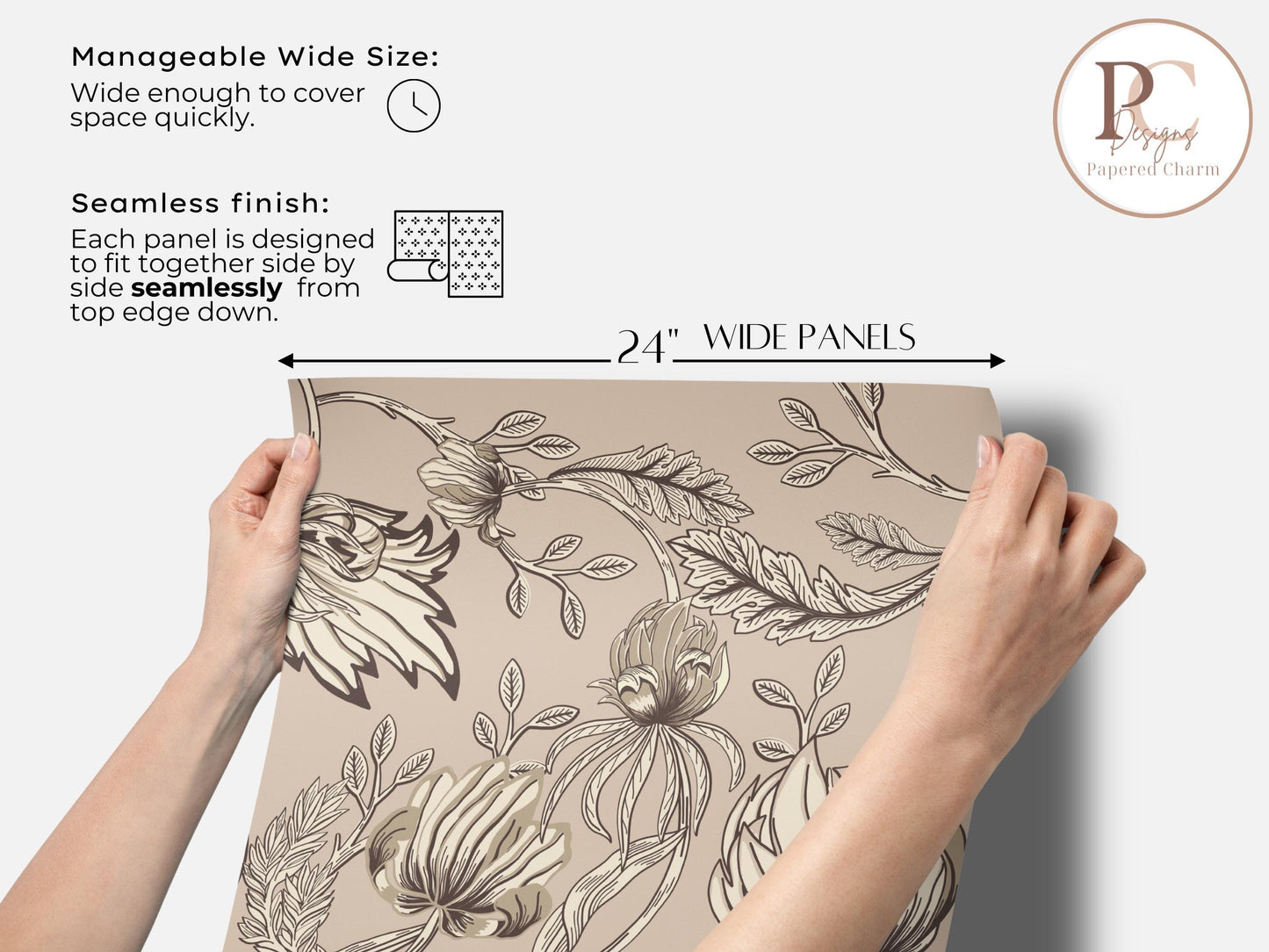 Beige Botanical Wallpaper