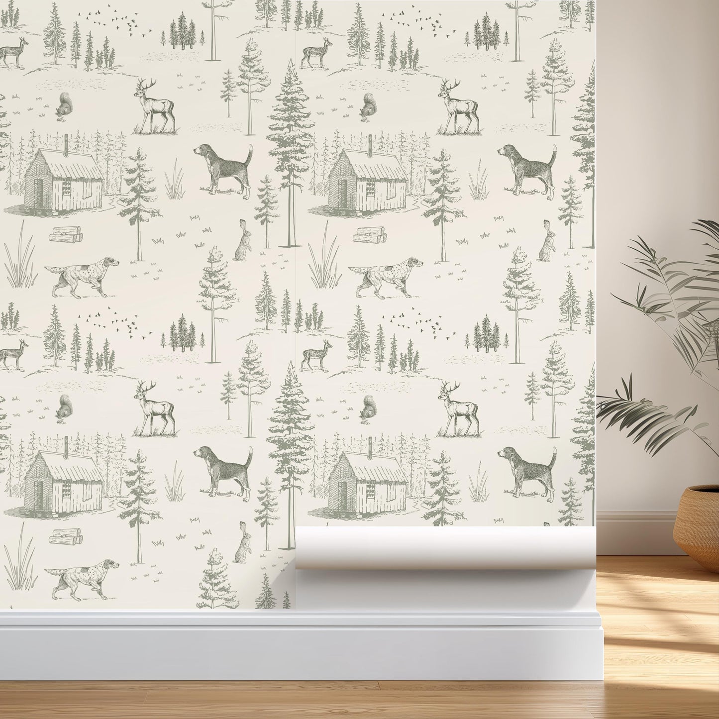 Dog Toile Wallpaper