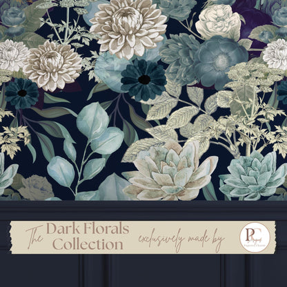 Elegant Blue Floral Wallpaper