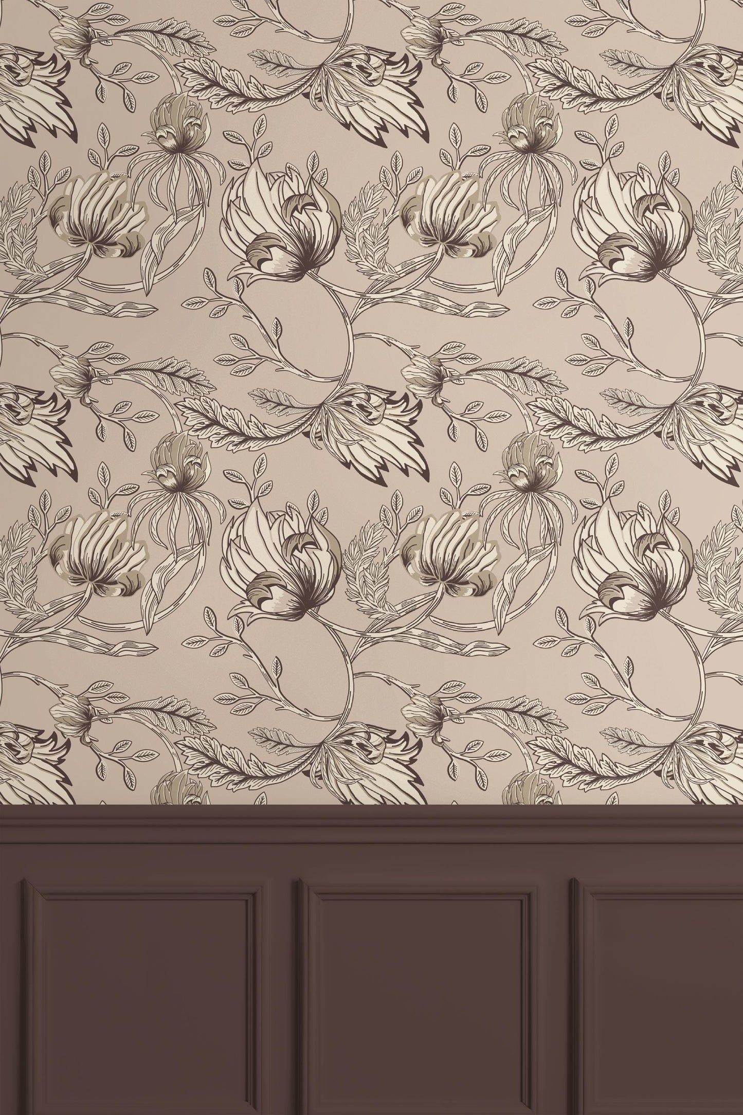 Beige Botanical Wallpaper
