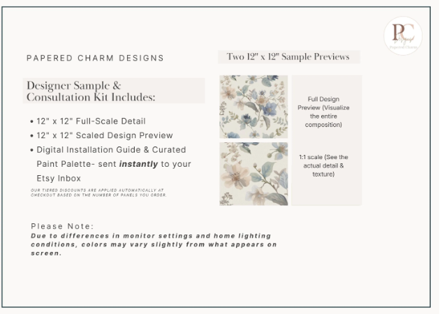 Heritage Blue Garden Floral Wallpaper | Linen Look Cream Botanical | Timeless English Style For Girl Nursery Bedroom Pre-Pasted Traditional