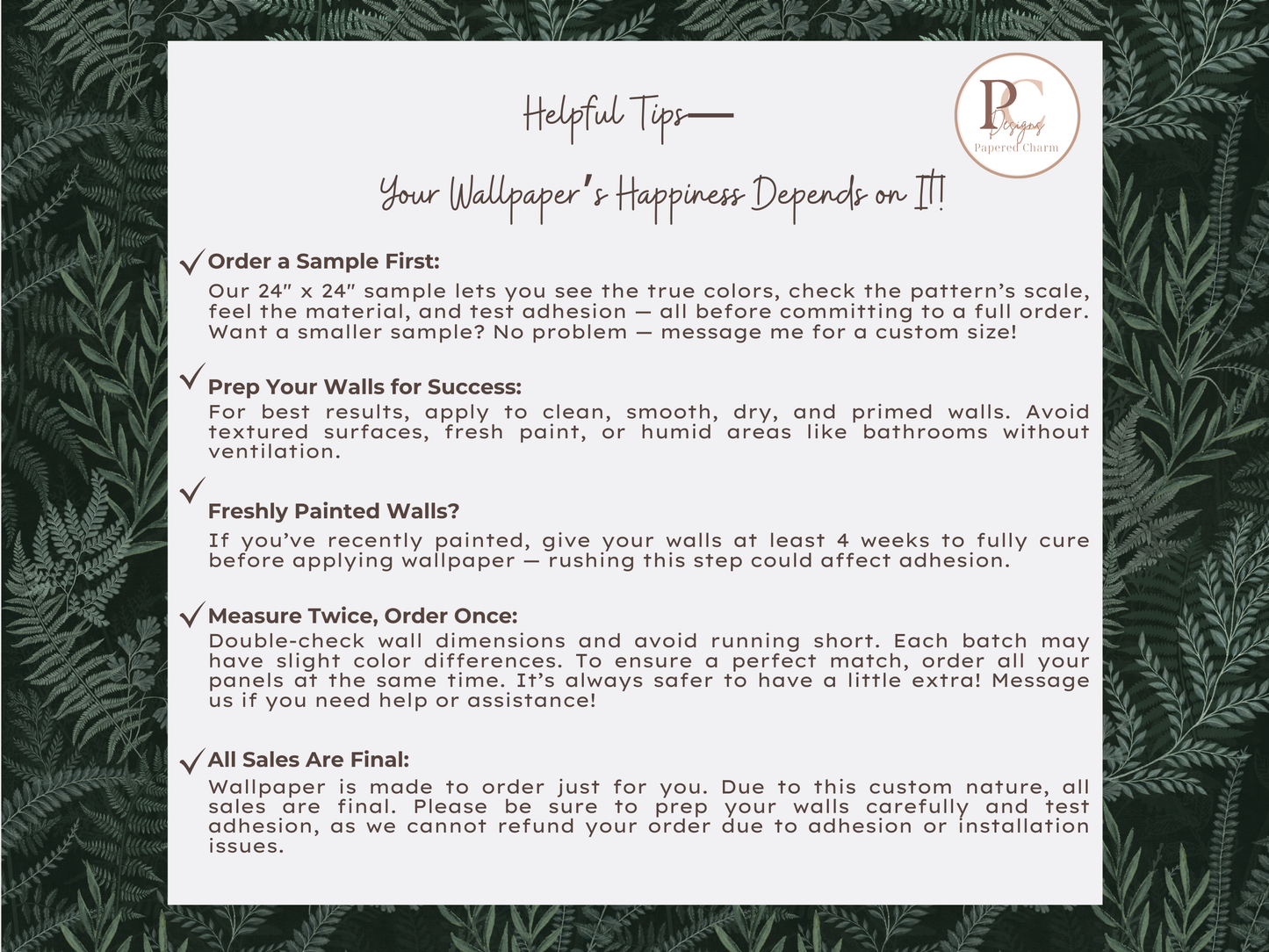 Deep Green Forest Fern Wallpaper | Moody Botanical Walls