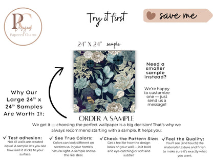 Elegant Blue Floral Wallpaper