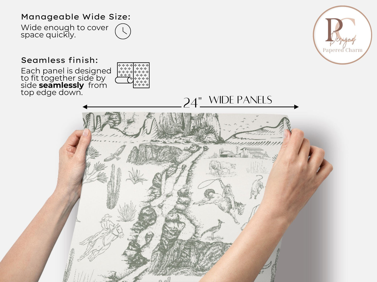 Western Terracotta Toile Wallpaper
