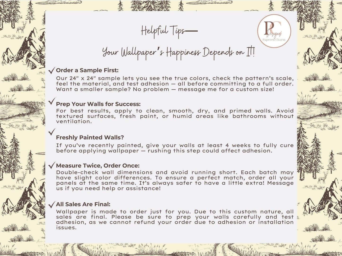 Rustic Woodland Toile Wallpaper