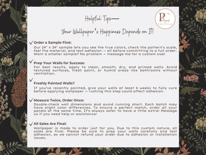 Moody Black Floral Wallpaper