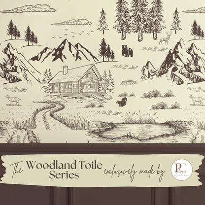 Rustic Woodland Toile Wallpaper