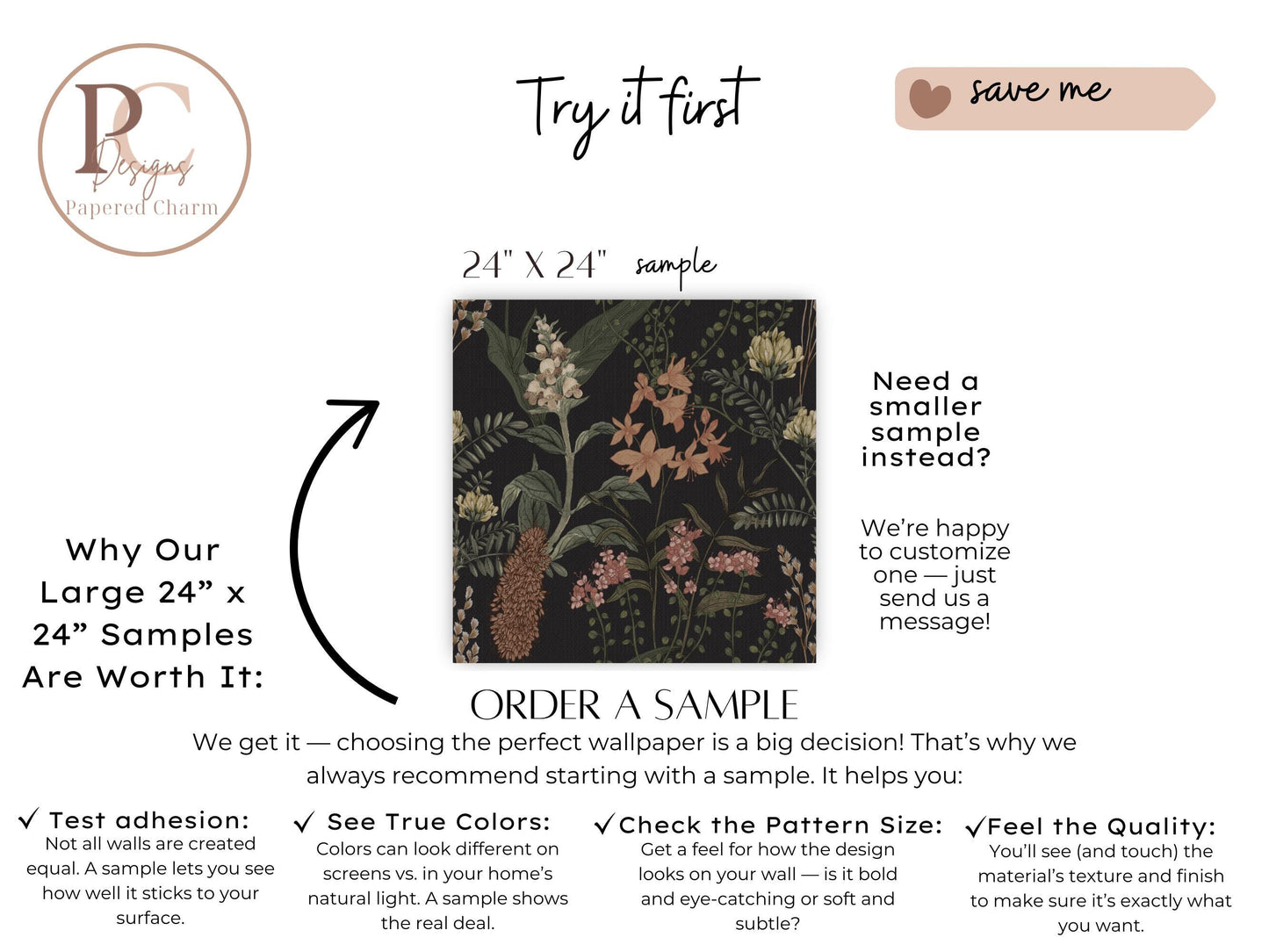 Moody Black Floral Wallpaper