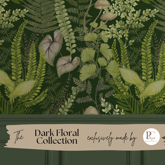 Dark Green Fern Wallpaper