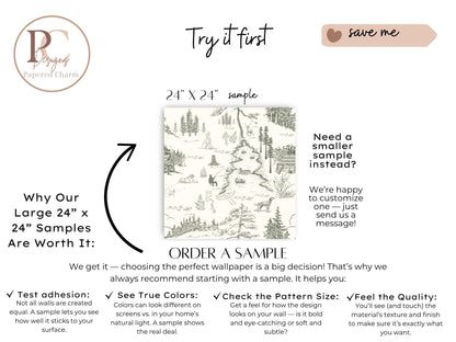 Dog Woodland Toile Wallpaper