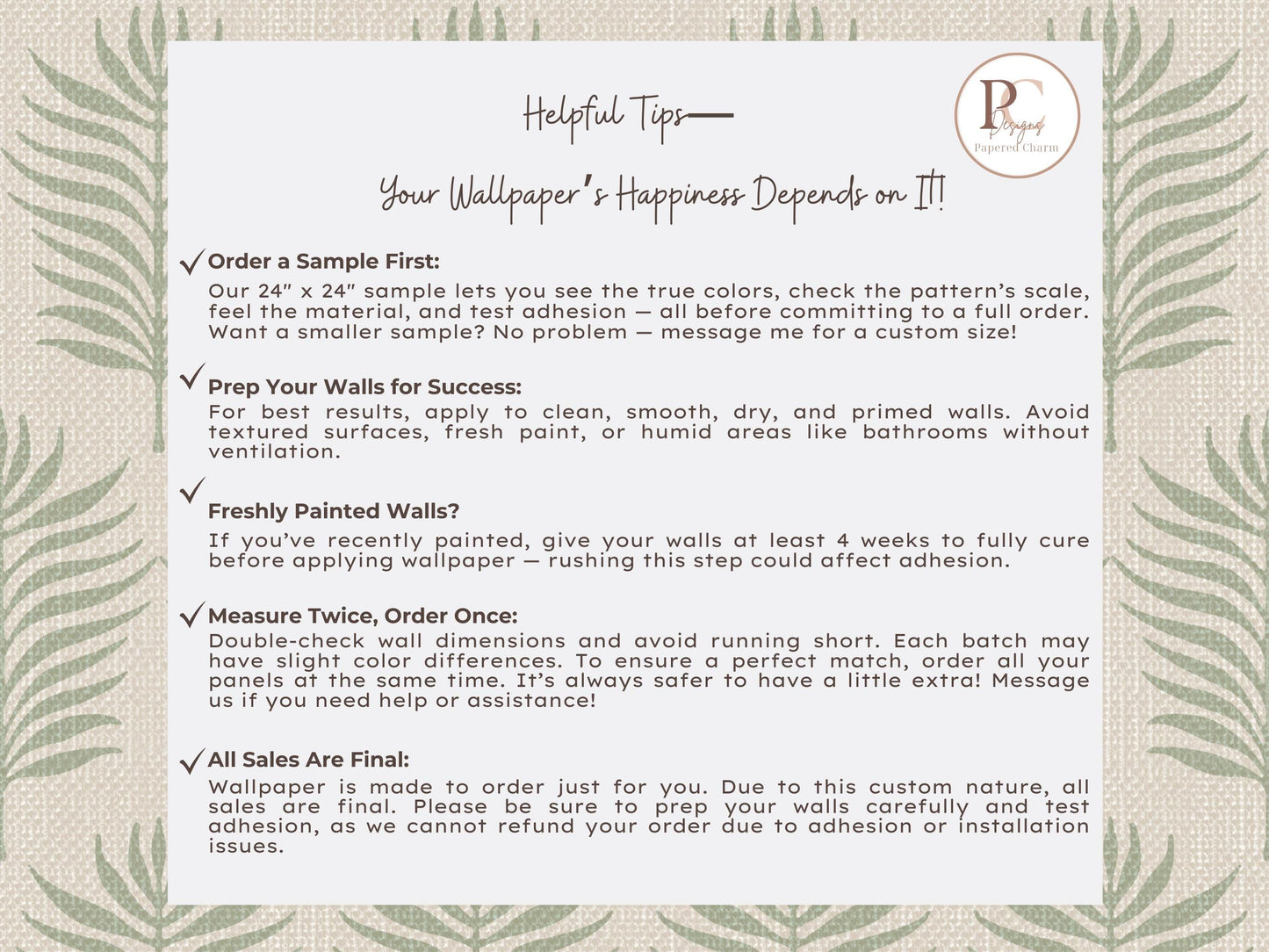 Boho Tropical Leaf Wallpaper