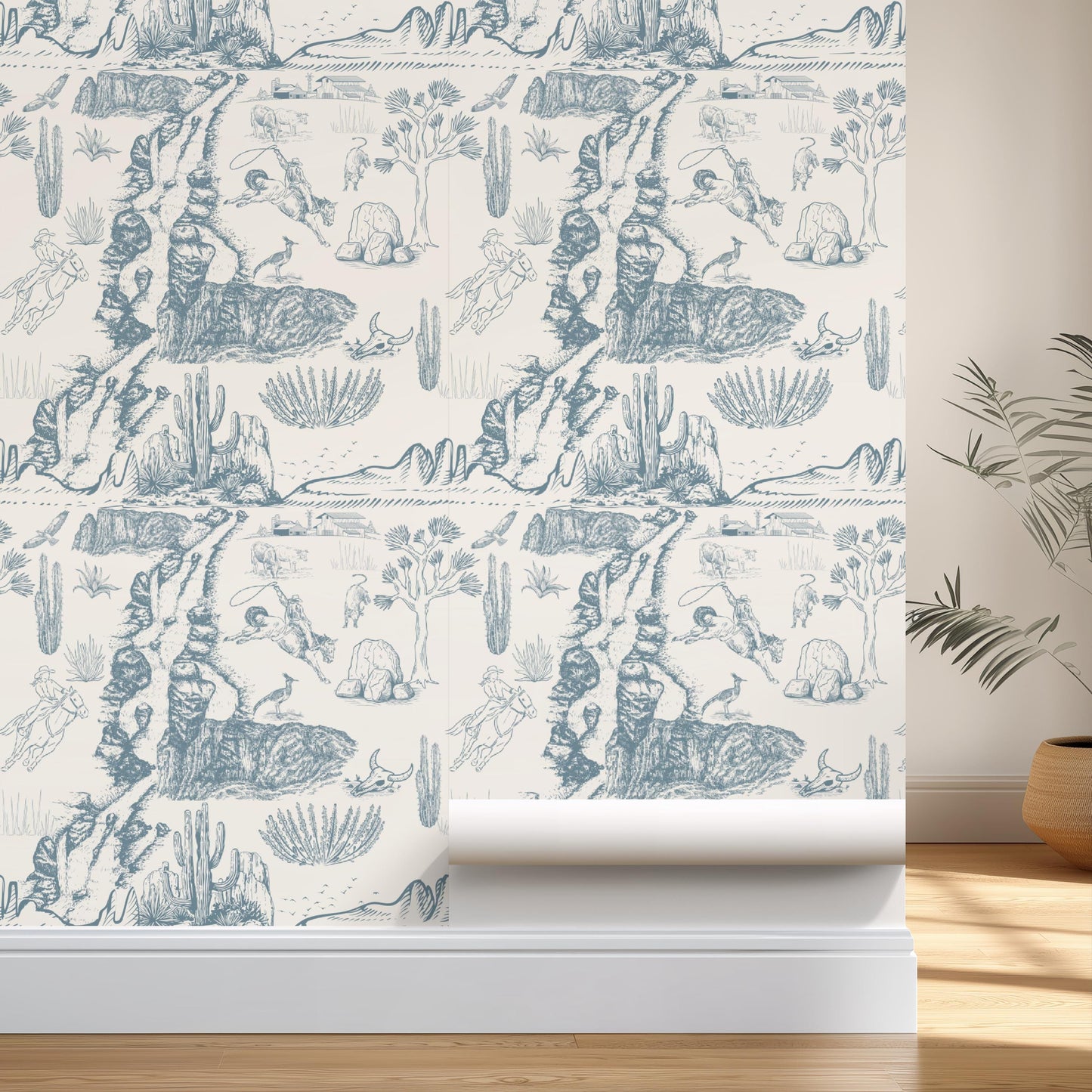 Western Terracotta Toile Wallpaper