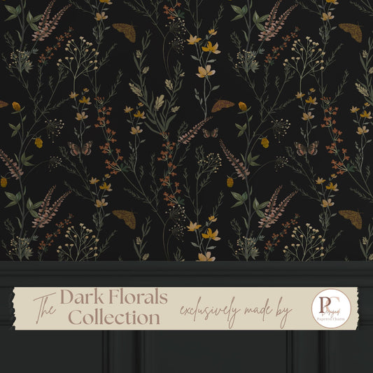 Moody Dark Botanical Wallpaper