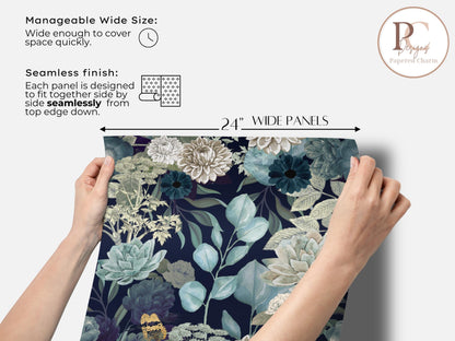 Elegant Blue Floral Wallpaper