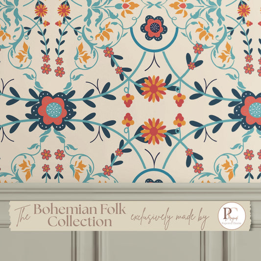 Vintage Folk FScandi Wallpaper