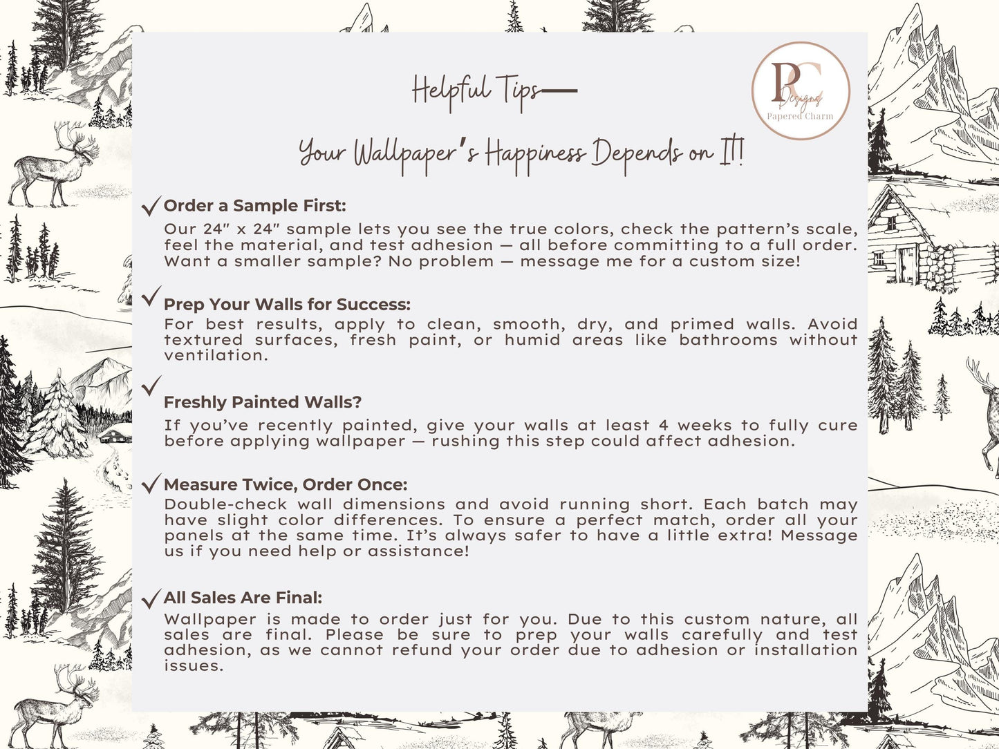 Wintery Forest Toile Wallpaper