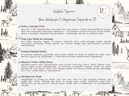 Wintery Forest Toile Wallpaper