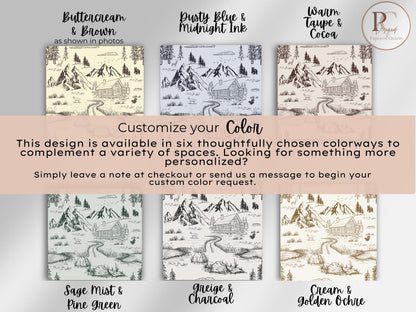 Rustic Woodland Toile Wallpaper