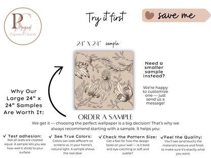 Beige Botanical Wallpaper