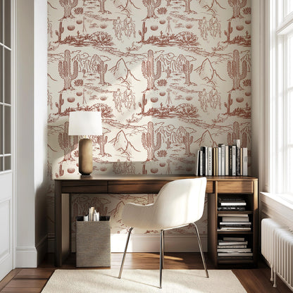 Western Toile Wallpaper