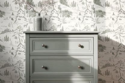 Dog Woodland Toile Wallpaper