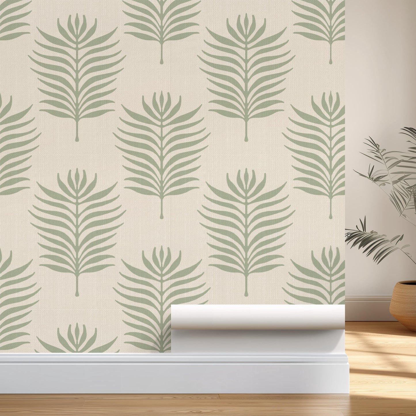 Boho Tropical Leaf Wallpaper