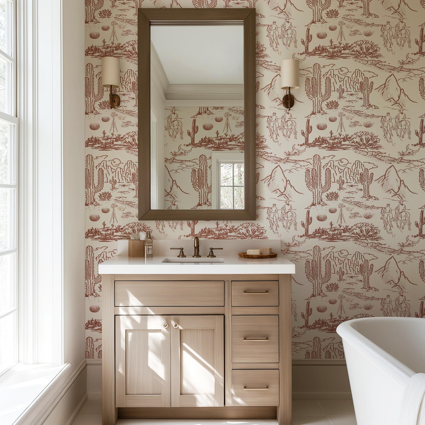 Western Toile Wallpaper