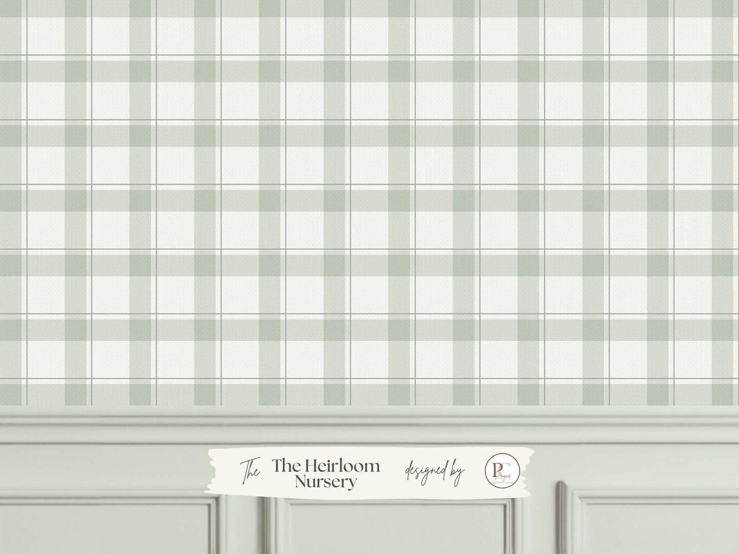 Soft Sage Green Plaid Wallpaper | Neutral Linen Look | Woodland Cabin Boy Nursery Bedroom Wallpaper | Traditional Prepasted And Peel & Stick